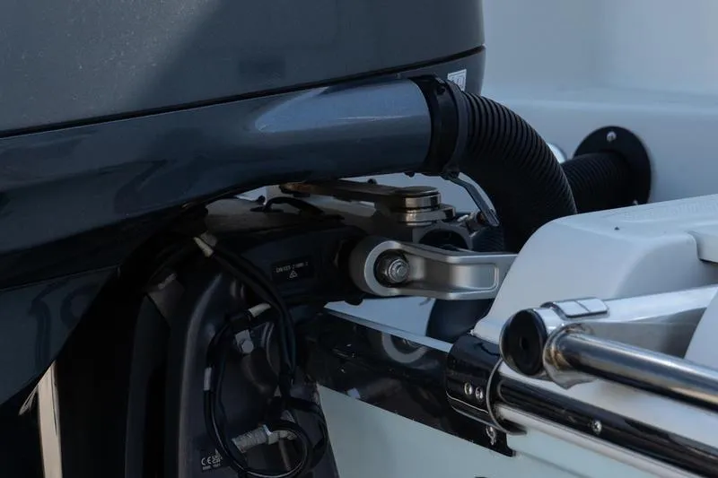 Slide: The Image of Close-up of 2023 Sailfish 245 DC boat engine components. - 8