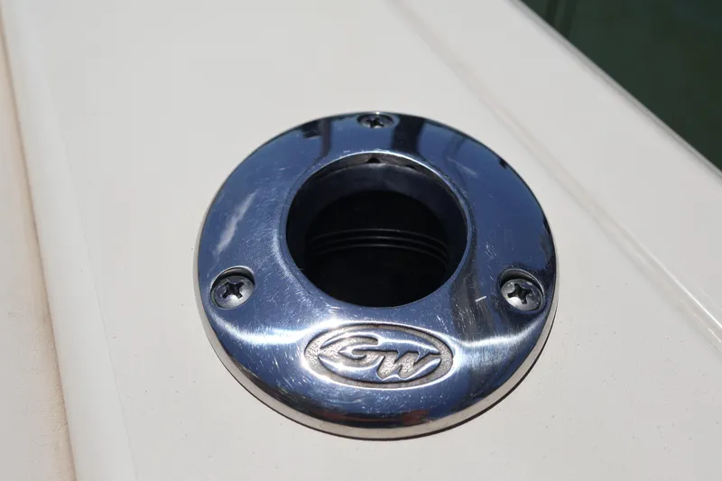 Slide: The Image of Chrome rod holder on 2021 Grady-White Canyon 336 boat. - 51