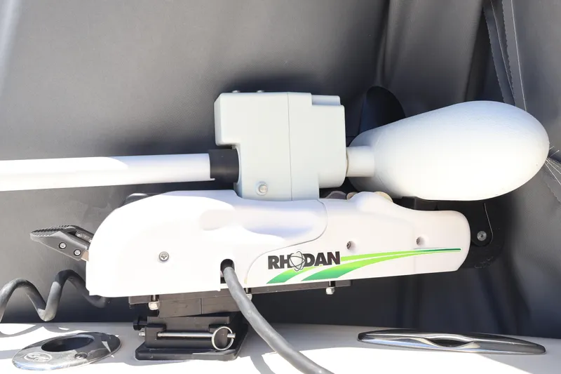 Slide: The Image of Rhodan trolling motor on 2021 Grady-White Canyon 336 boat. - 77