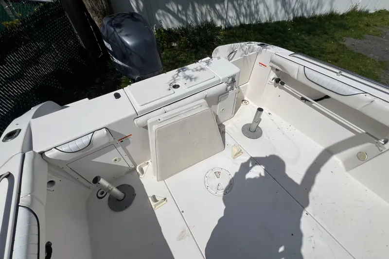 Slide: The Image of 2007 Seaswirl Striper 2301 Dual Console O/B boat interior with Yamaha outboard motor. - 3