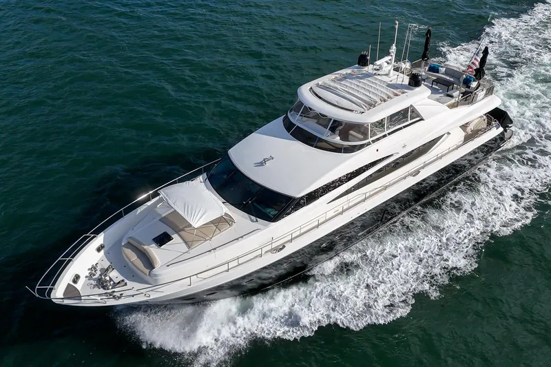 Slide: The Image of Luxurious 2011 Princess 95 Motor Yacht cruising on open water. - 6