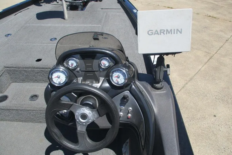 Slide: The Image of 2019 Tracker Pro Team 195 TXW boat dashboard with Garmin navigation system. - 3