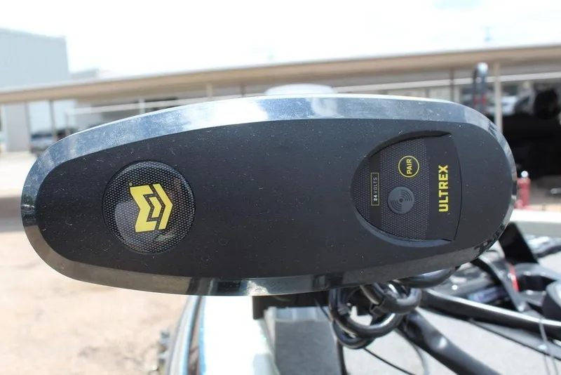 Slide: The Image of Close-up of Ultrex trolling motor on a 2006 Skeeter SX200 boat. - 11