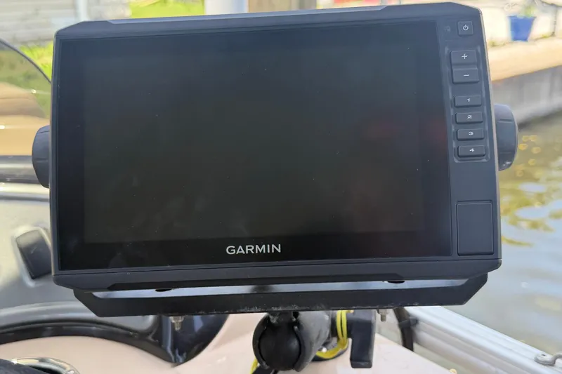 Slide: The Image of Garmin navigation system on 2019 Sun Tracker Party Barge 20 DLX boat. - 8