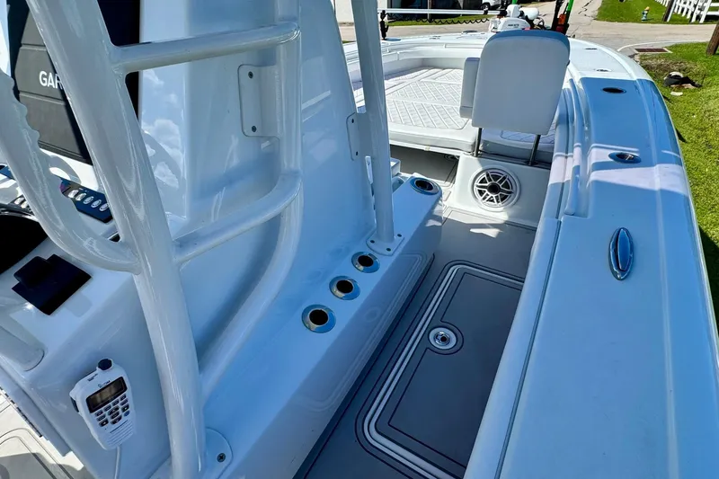 Slide: The Image of 2023 Barker Boatworks 26 Open interior, featuring sleek design and modern equipment. - 15