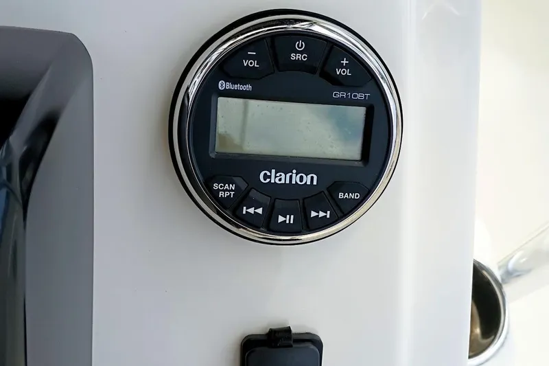 Slide: The Image of Clarion GR10BT Bluetooth stereo on 2023 Bulls Bay 2200 boat dashboard. - 16
