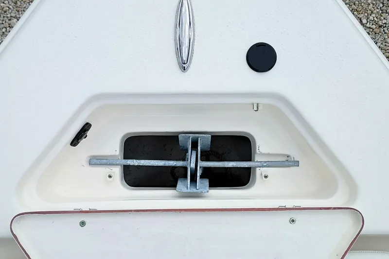Slide: The Image of Anchor storage compartment on a 2023 Bulls Bay 2200 boat deck. - 19