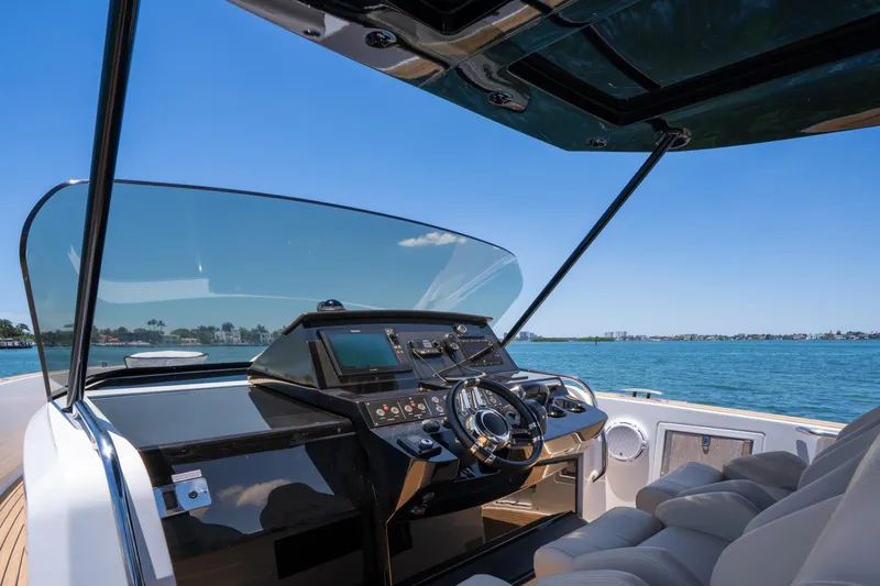 Slide: The Image of Cockpit view of 2020 Pardo Yachts 38, featuring sleek design and modern controls. - 3
