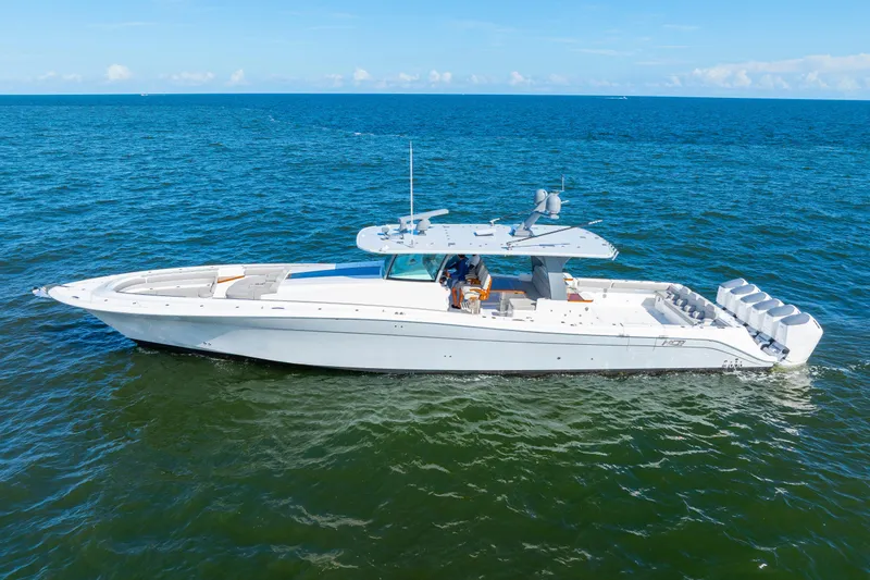 Slide: The Image of 2027 HCB 65 Estrella luxury yacht cruising on open ocean waters. - 9