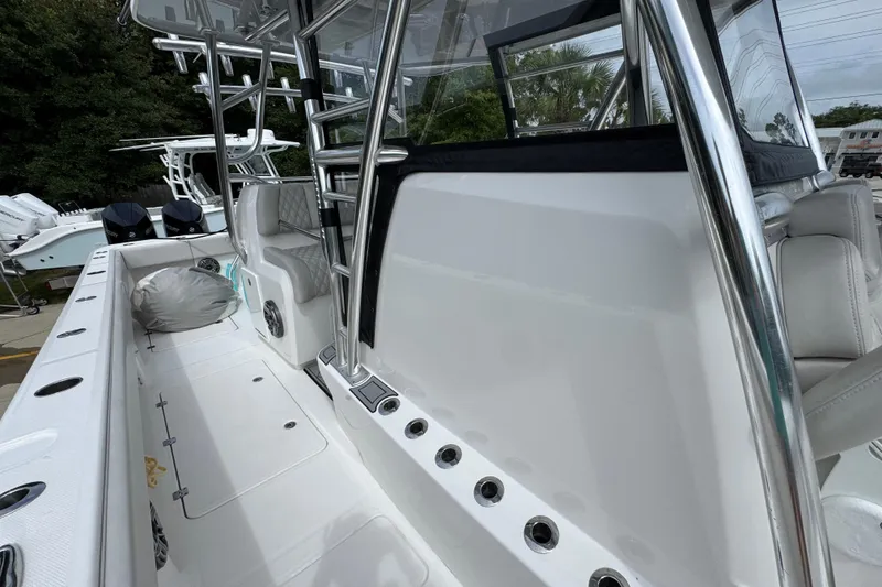 Slide: The Image of 2020 Invincible 35 Catamaran boat interior with sleek design and modern features. - 27