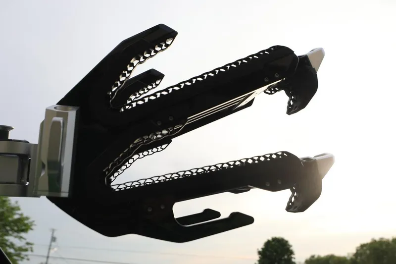 Slide: The Image of 2022 Centurion Ri265 wakeboard rack against a bright sky background. - 9