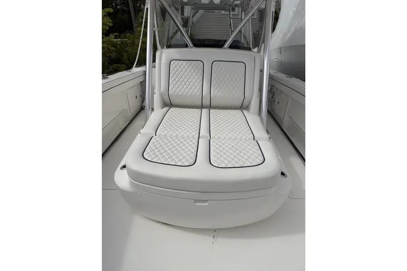 Slide: The Image of 2022 Valhalla Boatworks V-41 with luxurious white quilted seating. - 19