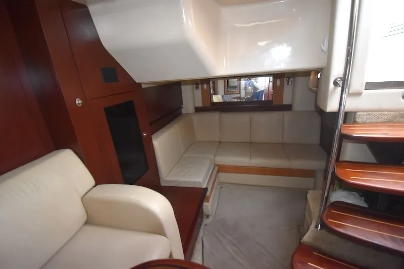 Slide: The Image of Interior of a 2007 Sea Ray 40 Sundancer yacht with leather sofas. - 7