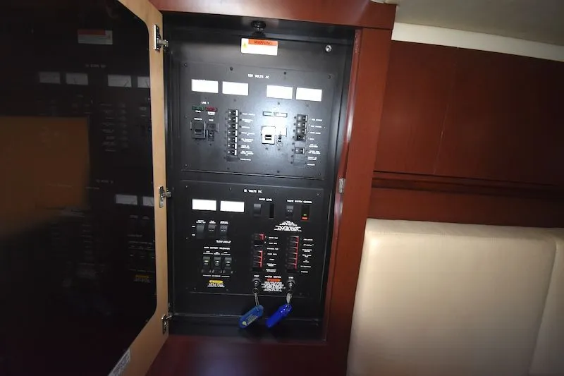 Slide: The Image of Electrical control panel of 2007 Sea Ray 40 Sundancer. - 8