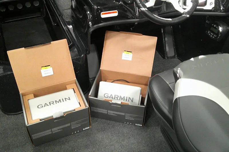 Slide: The Image of Garmin devices in a 2026 Nitro ZV19 Sport Pro boat interior. - 6