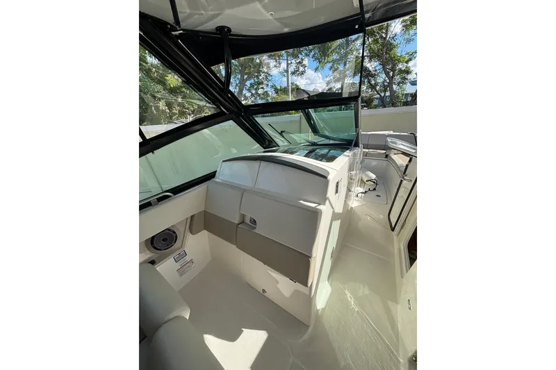 Slide: The Image of 2024 Boston Whaler 320 Vantage interior with sleek design and modern features. - 6