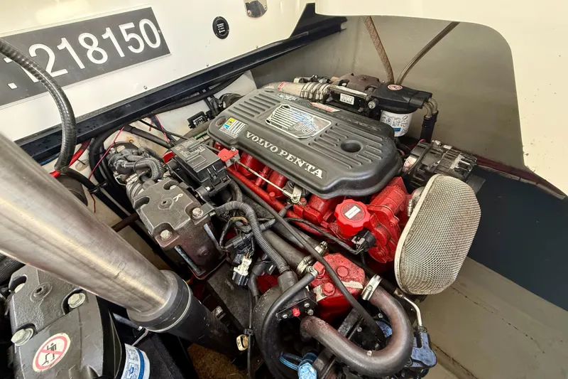 Slide: The Image of Engine compartment of a 2007 Cobalt 323 boat with Volvo Penta engine. - 17