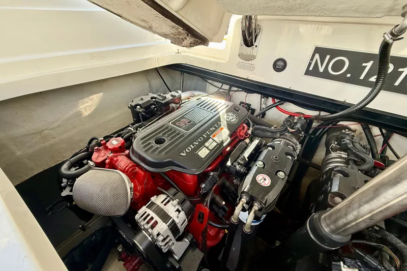 Slide: The Image of Engine compartment of a 2007 Cobalt 323 boat with Volvo Penta engine. - 18