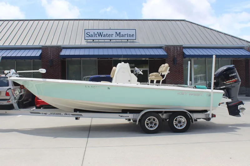 The Image of 2026 Key West 230 Bay Reef boat on trailer at SaltWater Marine dealership. - 0
