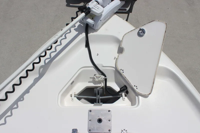 Slide: The Image of Bow area of 2026 Key West 230 Bay Reef boat with anchor storage. - 9
