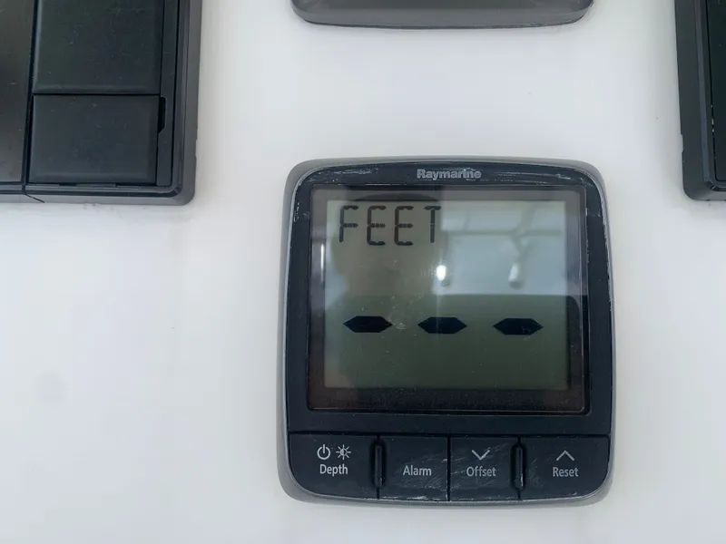Slide: The Image of Raymarine depth gauge display on 2015 Regulator FS boat. - 14