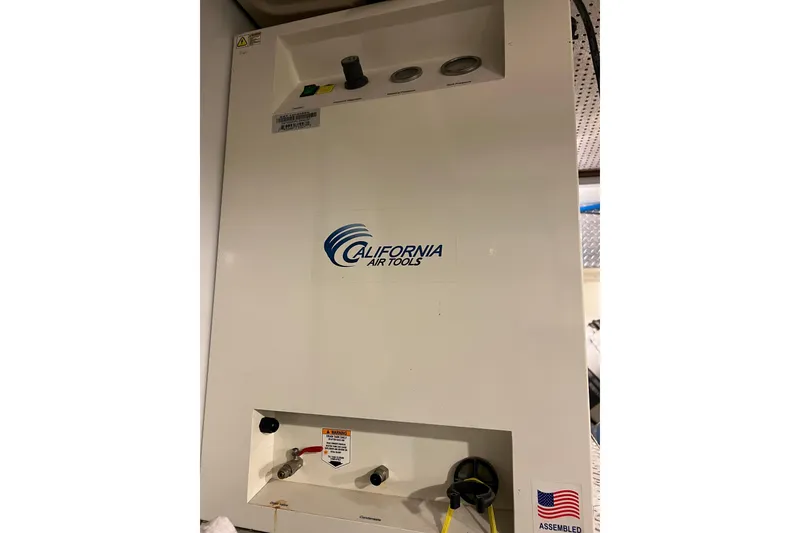 Slide: The Image of California Air Tools equipment on Monte Fino 92 yacht, 1996 model, featuring American assembly. - 19