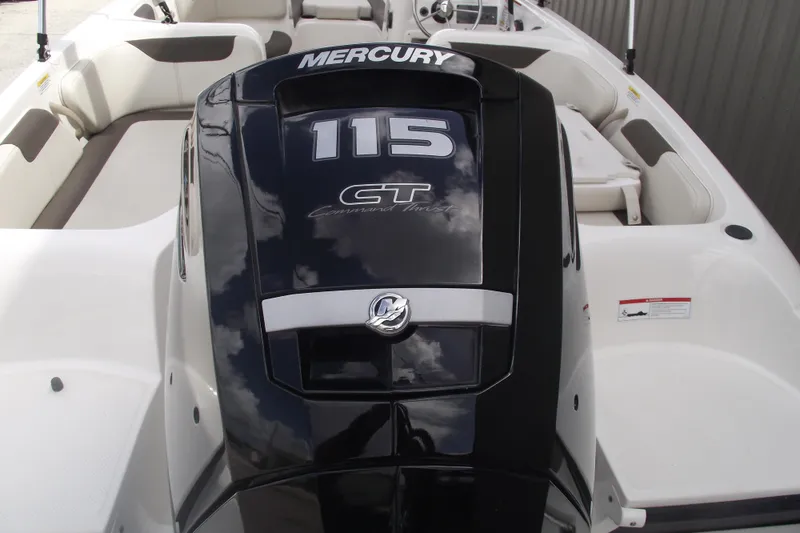 Slide: The Image of 2021 Bayliner Element E18 boat with Mercury 115 Command Thrust engine. - 4