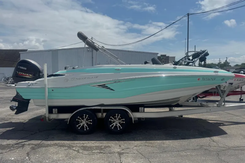 The Image of 2022 Crownline Eclipse E205 XS Fish boat on trailer, side view. - 1