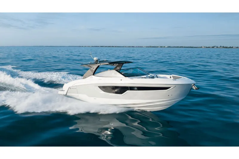 Slide: The Image of Cruisers Yachts 38GLS-OB 2027 cruising swiftly on open water. - 2
