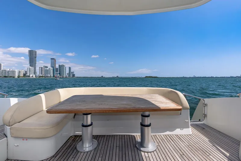Slide: The Image of Beneteau Gran Turismo 49 Fly yacht with city skyline view, 2011 model. - 14