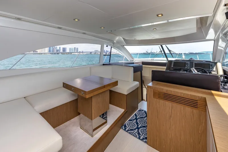 Slide: The Image of Luxurious interior of 2011 Beneteau Gran Turismo 49 Fly yacht with ocean view. - 21