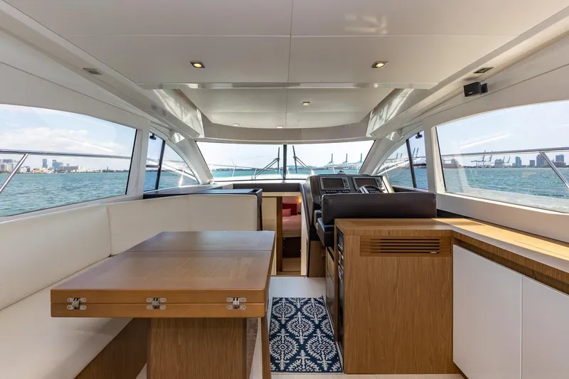Slide: The Image of Luxurious interior of 2011 Beneteau Gran Turismo 49 Fly yacht with ocean view. - 22