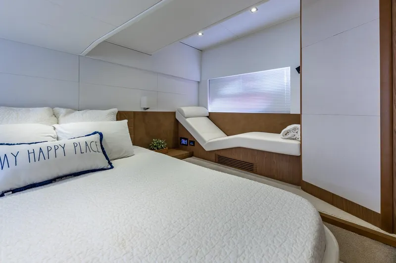 Slide: The Image of Luxurious bedroom interior of 2011 Beneteau Gran Turismo 49 Fly yacht. - 32