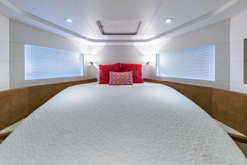 Slide: The Image of Luxurious bedroom interior of 2011 Beneteau Gran Turismo 49 Fly yacht. - 35