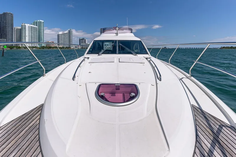 Slide: The Image of 2011 Beneteau Gran Turismo 49 Fly yacht cruising near city skyline. - 9