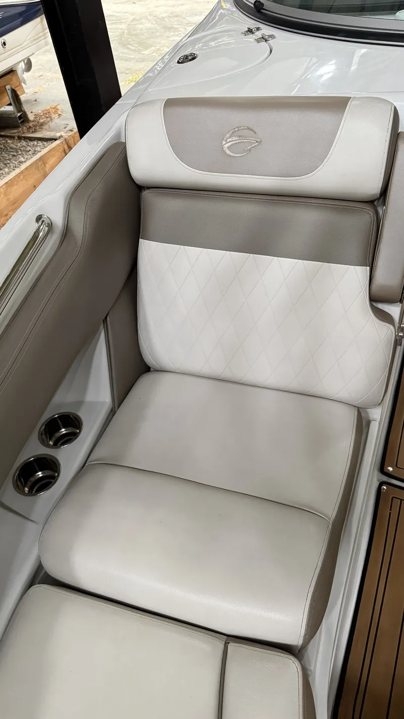 Slide: The Image of 2022 Crownline Eclipse E255 XS boat seat with elegant upholstery. - 12
