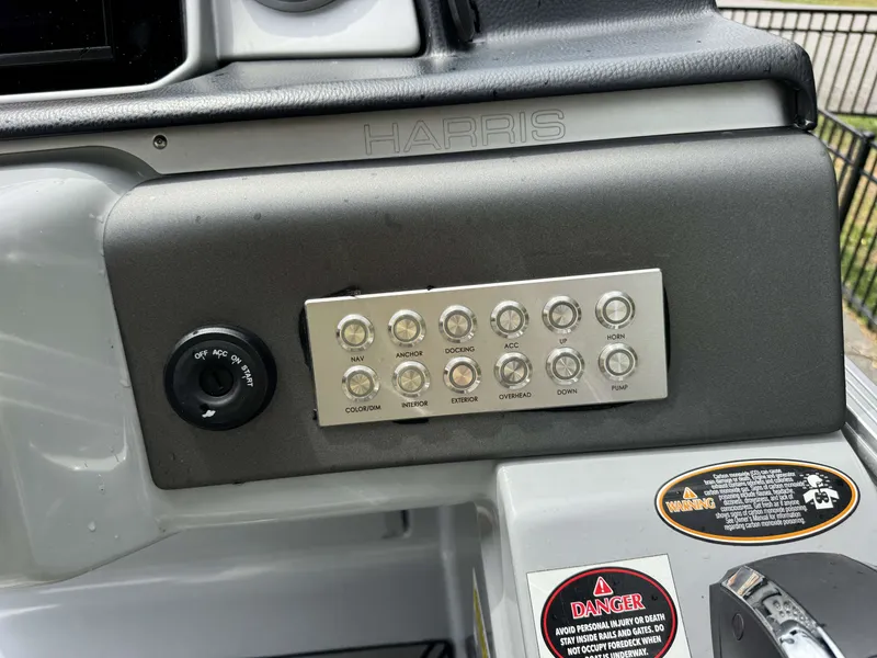 Slide: The Image of Control panel of a 2020 Harris Solstice 250 SLDH boat. - 3