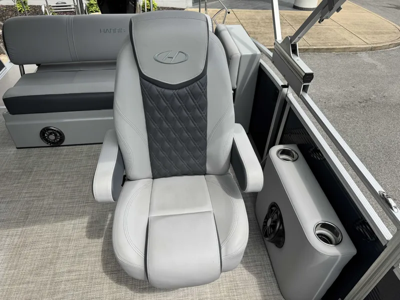 Slide: The Image of Harris Solstice 250 SLDH 2020 boat seat with gray upholstery. - 9