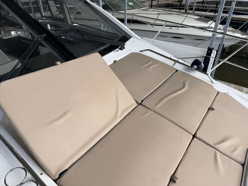 Slide: The Image of 2017 Sea Ray Sundancer 400 with sun lounge on deck. - 12
