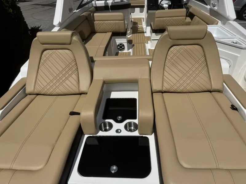 Slide: The Image of Luxurious seating in the 2026 Sea Ray SDX290 boat. - 4
