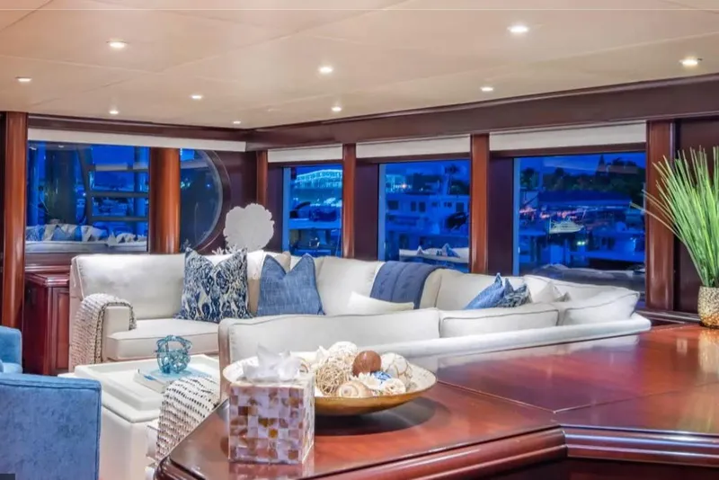 Slide: The Image of Luxurious interior of 1988 Van Mill 143 Tri-Deck Motor Yacht with elegant seating and decor. - 65