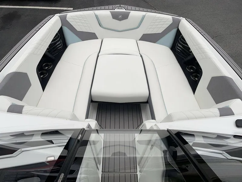 Slide: The Image of Interior of 2022 Nautique G25 with luxurious upholstery. - 33