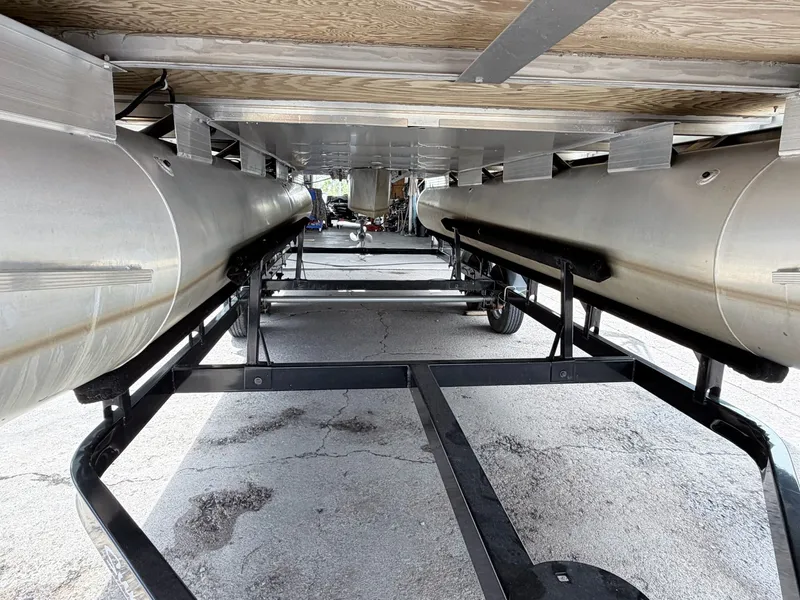 Slide: The Image of Underside of a 2016 Sun Tracker Party Barge 22 DLX pontoon boat. - 6