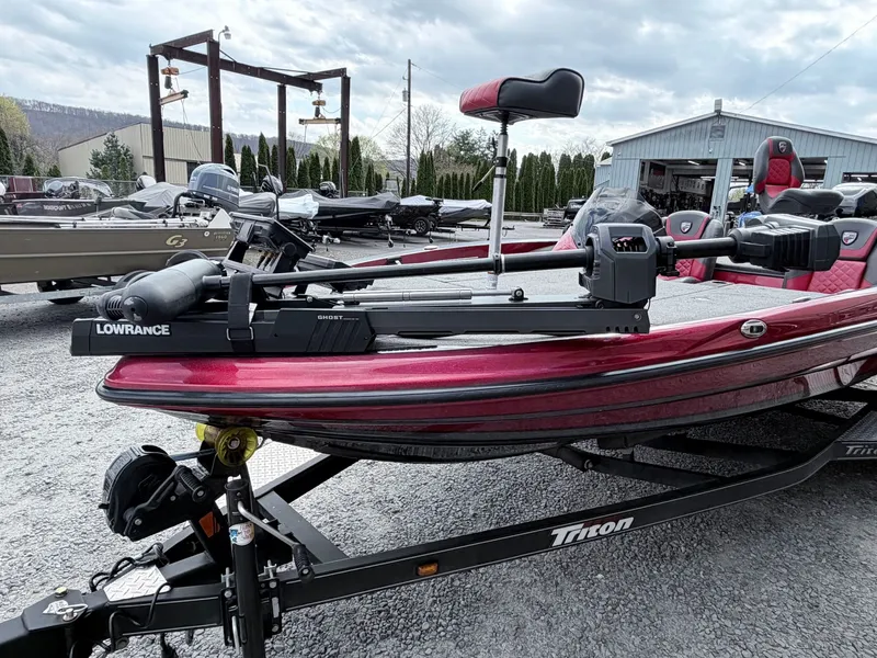 Slide: The Image of 2017 Triton 19 TrX boat with Lowrance Ghost motor. - 29