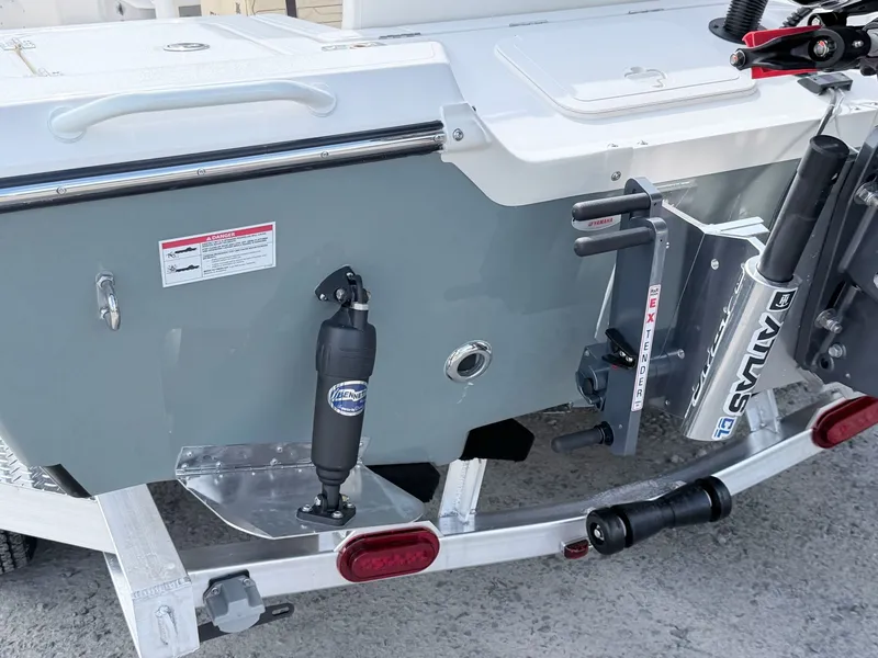 Slide: The Image of Rear view of a 2026 Skeeter SX221 boat with motor mount. - 26