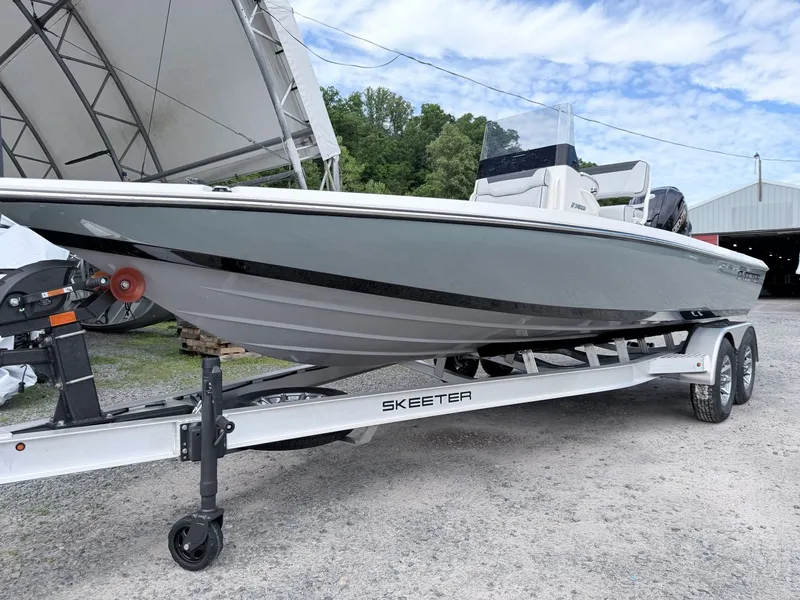 Slide: The Image of 2026 Skeeter SX221 boat on trailer outdoors. - 9
