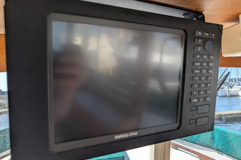 Slide: The Image of Simrad CP40 navigation system on a 1979 Grand Banks 42 Classic yacht. - 40