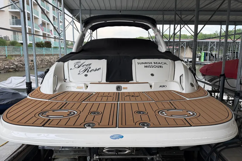 Slide: The Image of 2003 Sea Ray 290 Bowrider docked at Sunrise Beach, Missouri marina. - 2