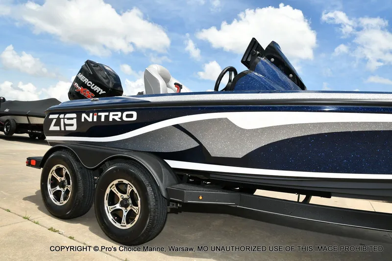 Slide: The Image of 2018 Nitro Z19 Pro boat with Mercury engine, blue sky. - 18
