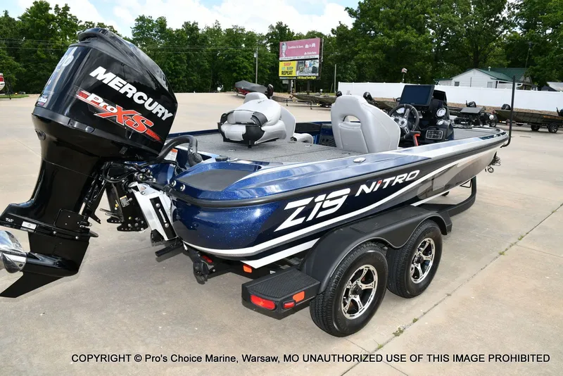 Slide: The Image of 2018 Nitro Z19 Pro boat with Mercury engine. - 19
